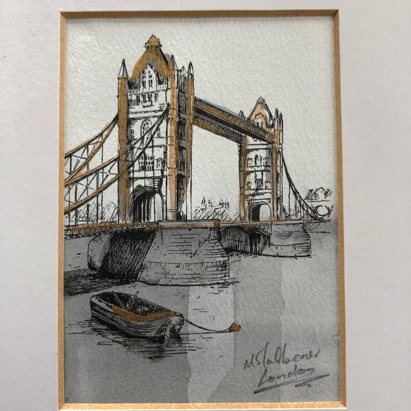 Two Original Ink & Paint by M. Tabbener London - Picture 3 of 5